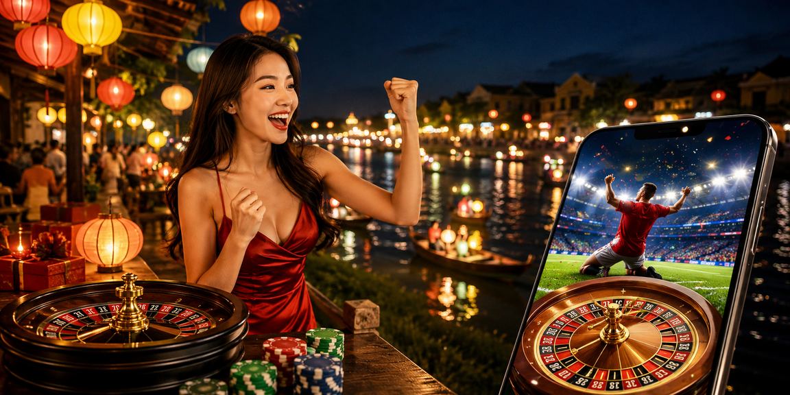 Người chơi Hội An theo dõi thống kê Roulette và phân tích casino vào ban đêm